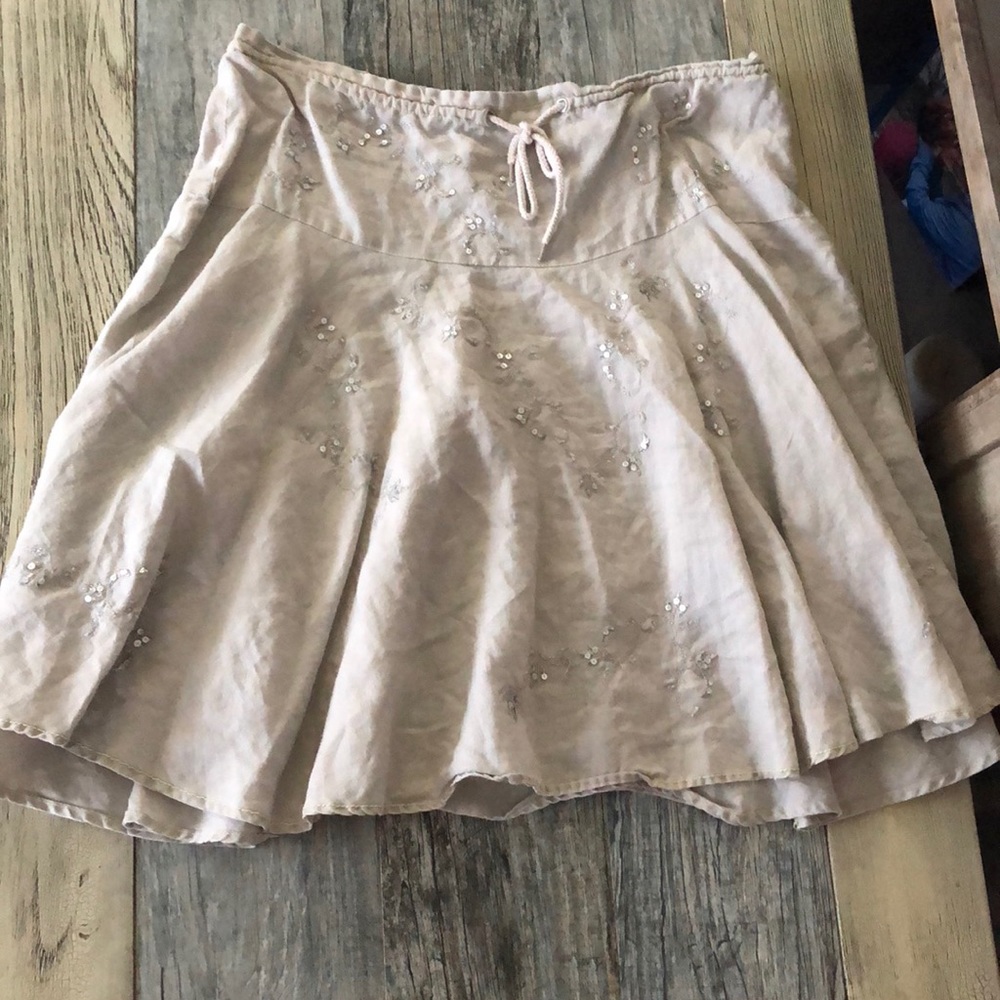 Sequin Khaki Skirt